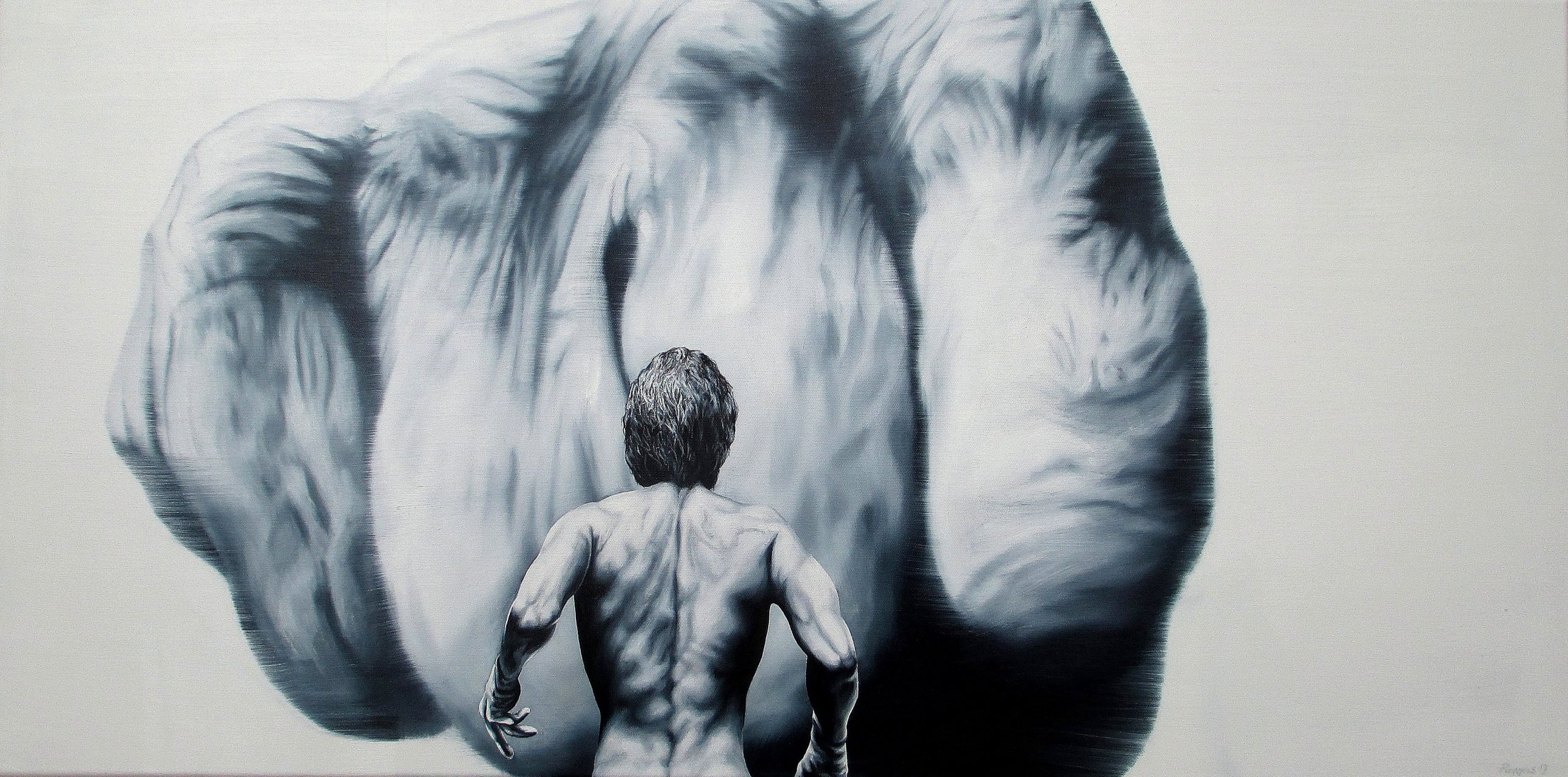 Kräftespiel 50 x 100 cm, Öl, Acryl auf Leinwand, Künstler Kai Piepgras
