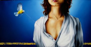 Beflügelter Moment 50 x 100 cm Öl, Acryl auf Leinwand