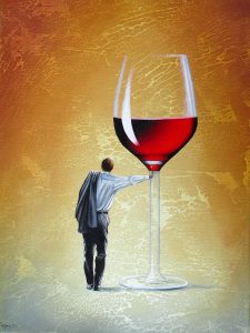 Sein Roter Abend 30 x 40 cm Öl, Acryl auf Leinwand