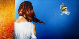 Verspielter Moment 50 x 100 cm Öl, Acryl auf Leinwand