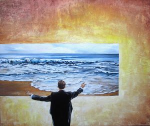 Wer Die Wellen Fühlt 50 x 60 cm Öl, Acryl auf Leinbwand