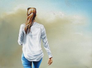 Wolken Schau 30 x 40 cm Öl, Acryl auf Leinwand