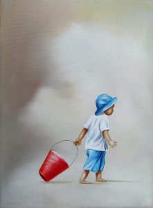 Bei Jedem Wetter 18 x 24 cm Öl, Acryl auf Leinwand