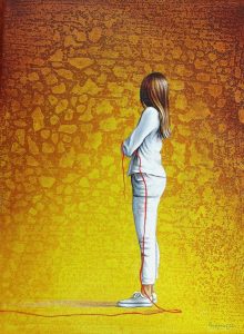 Im Griff (2) 18 x 24 cm Öl, Acryl auf Leinwand