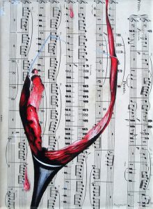 Das Passt 18 x 24 cm Öl auf Noten auf Leinwand