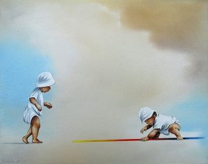 Farbfund 24 x 30 cm Öl, Acryl auf Leinwand