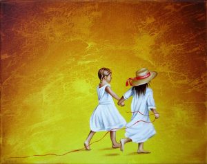 Spiel Mit 24 x 30 cm Öl, Acryl auf Leinwand