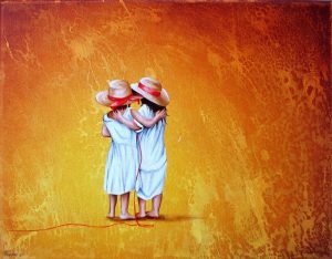 Zusammen 24 x 30 cm Öl, Acryl auf Leinwand