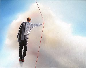 Halt 24 x 30 cm Öl, Acryl auf Leinwand