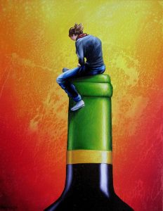 Rote Gedanken 24 x 30 cm Öl, Acryl auf Leinwand