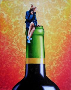 Rote Worte 24 x 30 cm Öl, Acryl auf Leinwand