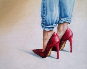 Spielplatz 24 x 30 cm Öl auf Leinwand