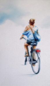 Wolkenwärts 30 x 50 cm Öl auf Leinwand