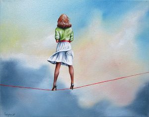 Echo 24 x 30 cm Öl, Acryl auf Leinwand