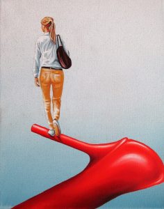 Campari Soda 24 x 30 cm Öl, Acryl auf Leinwand