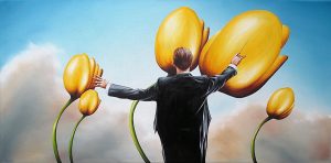 Frühlings Symphonie 40 x 80 cm Öl, Acryl auf Leinwand