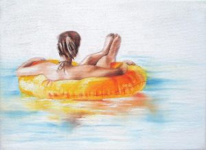 Schweben 18 x 24 cm Öl auf Leinwand