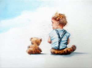 Beste Kumpels 18 x 24 cm Öl auf Leinwand