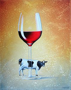 Genießerin 24 x 30 cm Öl, Acryl auf Leinwand