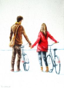 Hinterm Horizont 18 x 24 cm Öl auf Leinwand