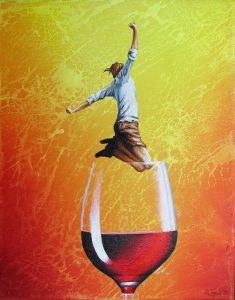 Auf Uns 24 x 30 cm Öl, Acryl auf Leinwand