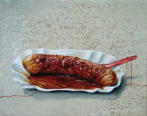 Kiosk Liaison (3) 24 x 30 cm Öl, Acryl auf Leinwand