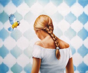 Begegnung 50 x 60 cm Öl, Acryl auf Leinwand