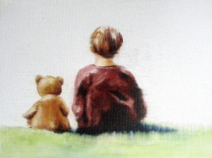 Kumpels 18 x 24 cm Öl auf Leinwand