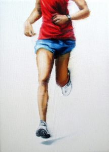 Auf der Strecke 18 x 24 cm Öl auf Leinwand