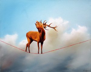 Es Röhrt 24 x 30 cm Öl, Acryl auf Leinwand