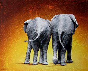 Gemeinsamer Weg 40 x 50 cm Öl, Acryl auf Leinwand