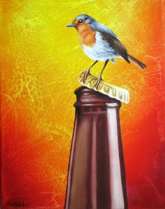 Rot Kielchen 24 x 30 cm Öl, Acryl auf Leinwand