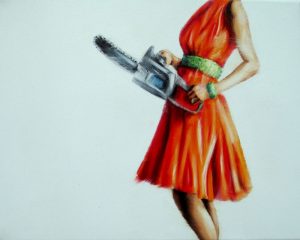 Keine Axt 24 x 30 cm Öl auf Leinwand
