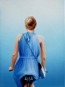Ins Blaue 18 x 24 cm Öl, Acryl auf Leinwand