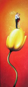 Schmetterlinge 30 x 90 cm Öl, Acryl auf Leinwand