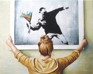Mein Banksy 24 x 30 cm Öl, Acryl auf Leinwand