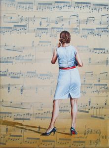 Soundtrack VI 18 x 24 cm Öl, Acryl, Noten auf Leinwand