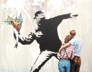 Unser Banksy 24 x 30 cm Öl, Acryl auf Leinwand