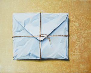 Botschaft 24 x 30 cm Öl, Acryl auf Leinwand