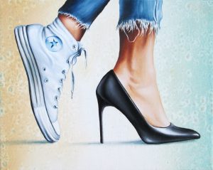 Immer Am Start 24 x 30 cm Öl, Acryl auf Leinwand