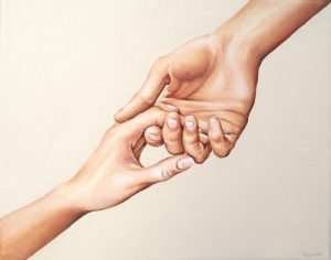 In Touch (1) 24 x 30 cm Öl, Acryl auf Leinwand