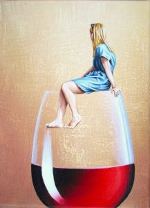 Rote Ruhe I 18 x 24 cm Öl, Acryl auf Leinwand