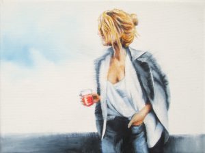 Einen Aperol 18 x 24 cm Öl auf Leinwand