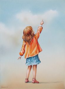 Guck Mal 18 x 24 cm Öl, Acryl auf Leinwand