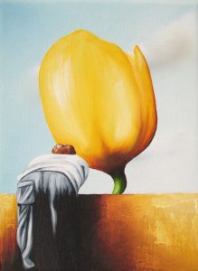 Mauerschauer 18 x 24 cm Öl, Acryl auf Leinwand