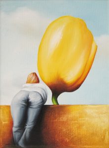 Mauerschauerin 18 x 24 cm Öl, Acryl auf Leinwand