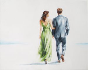 Promenade 24 x 30 cm Öl auf Leinwand