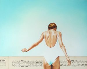 Meeres Melodie 40 x 50 cm Öl, Acryl, Noten auf Leinwand